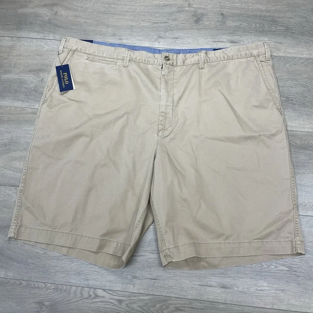 NWI Polo Ralph Lauren Classic Fit Khaki Chino Shorts Men Sz 50B Prep Casual